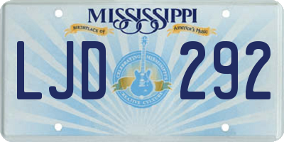 MS license plate LJD292