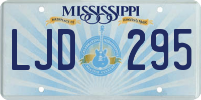 MS license plate LJD295