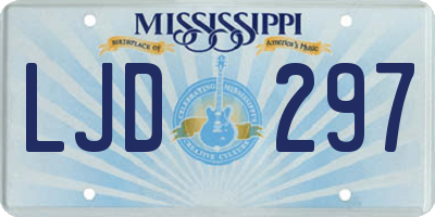 MS license plate LJD297