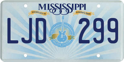 MS license plate LJD299