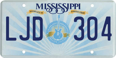 MS license plate LJD304