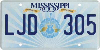 MS license plate LJD305
