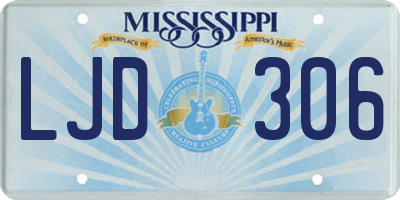MS license plate LJD306
