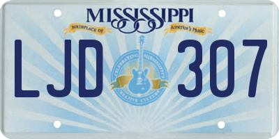 MS license plate LJD307