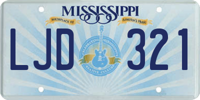 MS license plate LJD321