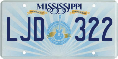 MS license plate LJD322