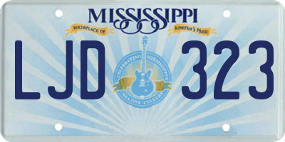 MS license plate LJD323