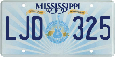 MS license plate LJD325