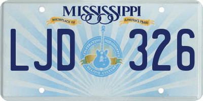 MS license plate LJD326