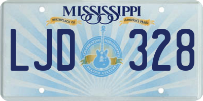 MS license plate LJD328