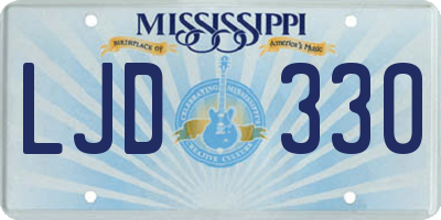 MS license plate LJD330