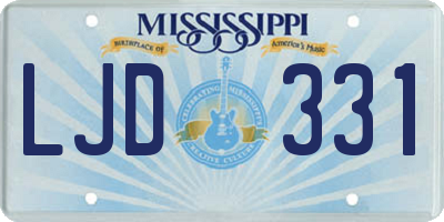 MS license plate LJD331