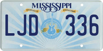MS license plate LJD336