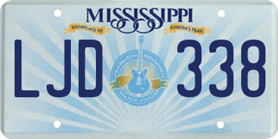 MS license plate LJD338