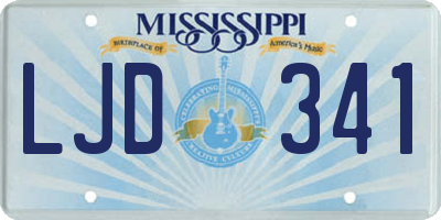 MS license plate LJD341