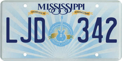 MS license plate LJD342
