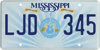 MS license plate LJD345