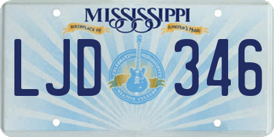 MS license plate LJD346