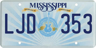 MS license plate LJD353