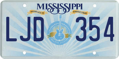 MS license plate LJD354