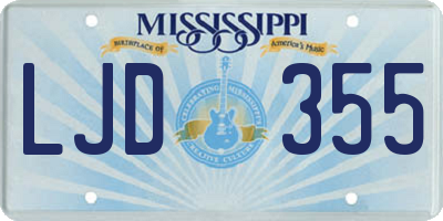 MS license plate LJD355