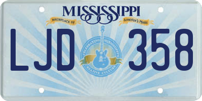 MS license plate LJD358