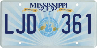 MS license plate LJD361