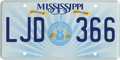 MS license plate LJD366