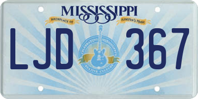 MS license plate LJD367