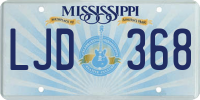 MS license plate LJD368