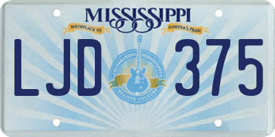 MS license plate LJD375