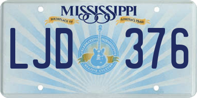 MS license plate LJD376