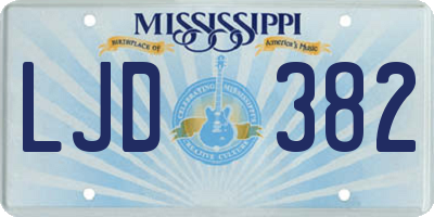 MS license plate LJD382