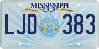 MS license plate LJD383