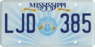 MS license plate LJD385