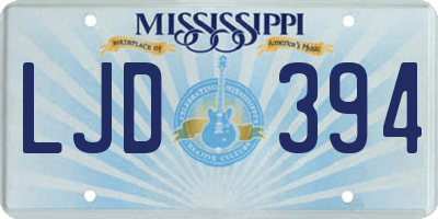 MS license plate LJD394