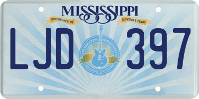 MS license plate LJD397