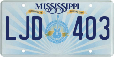 MS license plate LJD403