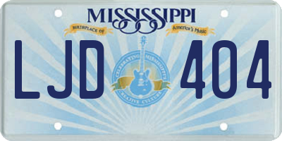 MS license plate LJD404