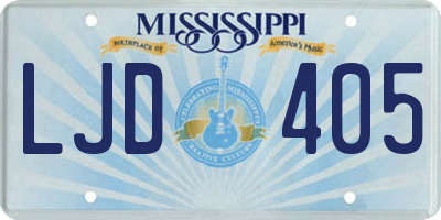 MS license plate LJD405