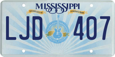 MS license plate LJD407