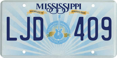 MS license plate LJD409