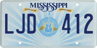 MS license plate LJD412
