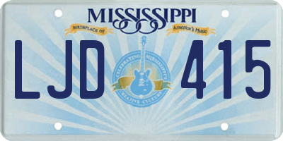 MS license plate LJD415