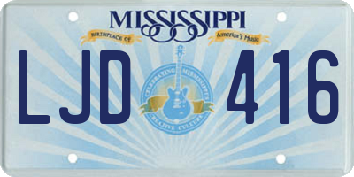 MS license plate LJD416