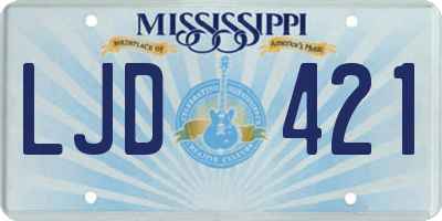 MS license plate LJD421