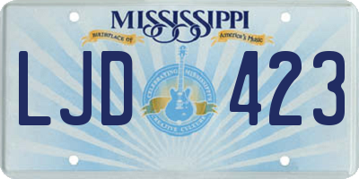 MS license plate LJD423