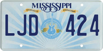 MS license plate LJD424