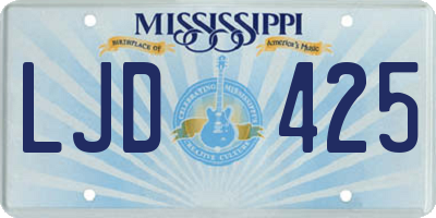 MS license plate LJD425