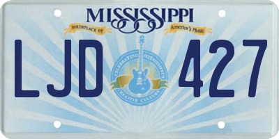 MS license plate LJD427